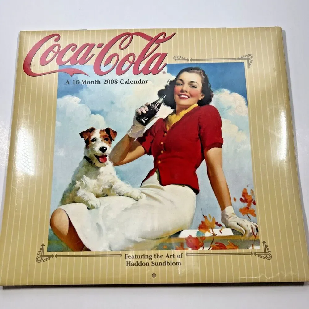 2008 Coca Cola 16 Month Calendar Featuring Art by Haddon Sundblom Sealed NEW - Picture 1 of 9